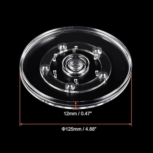 5 inch Clear Rotating Swivel Stand Lazy Susan Turntable Display - Picture 2 of 6